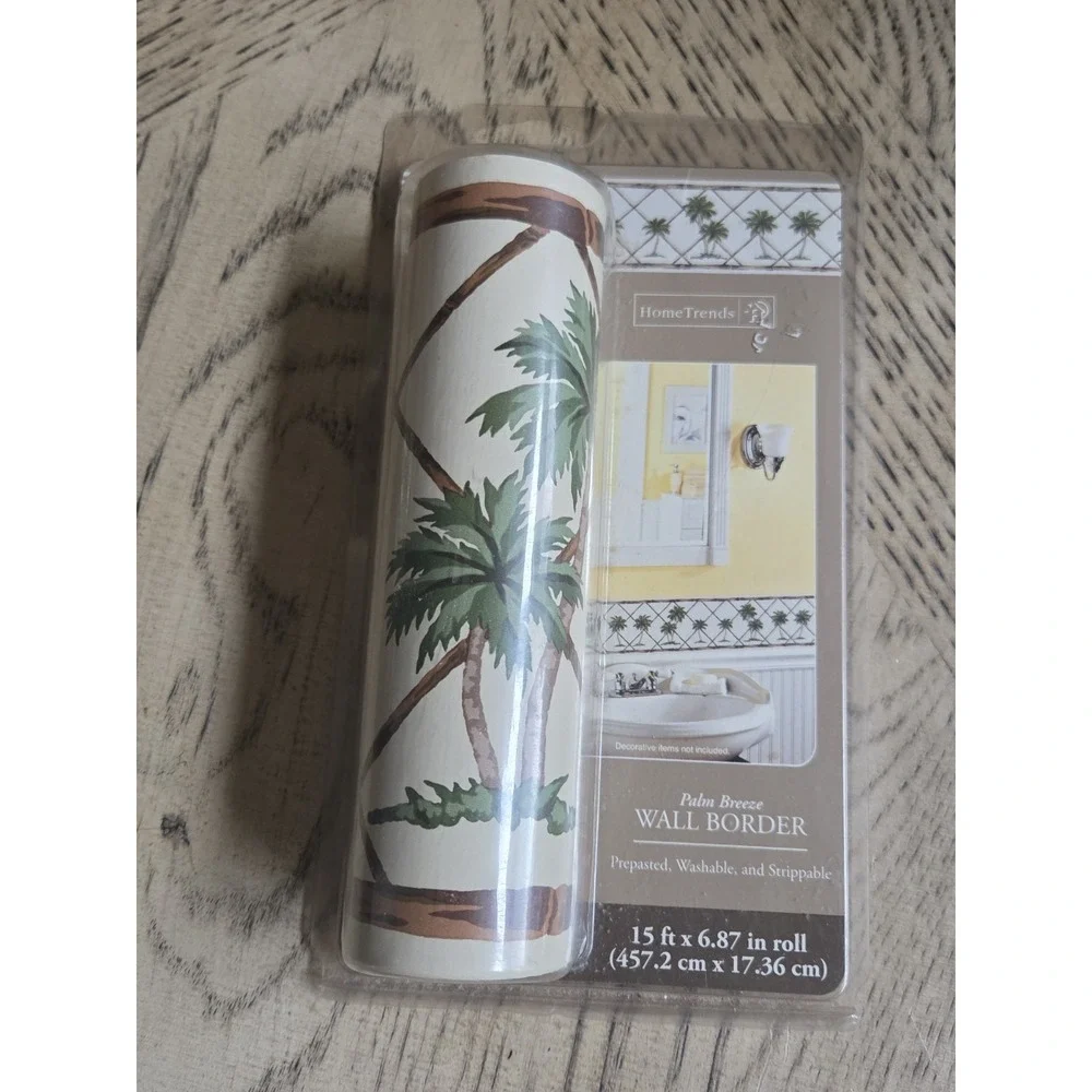 NEW Home Trends Palm Breeze Wall Border Pre Pasted 15 ft Tree Beach